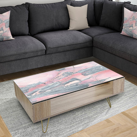 Durty Shabby Pink Blush III - Transitional Coffee Table