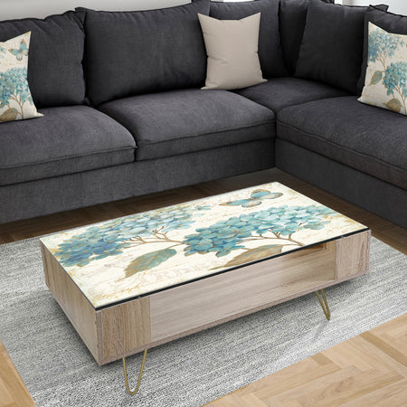 butterfly Blue Garden I - Traditional Coffee Table