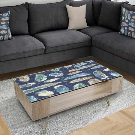 Indigold metallic feathers Pattern - Traditional Coffee Table