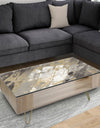 Gold, Black and White Hanpainted Abstract - Traditional Coffee Table