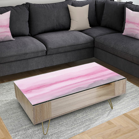 Pink Abstract Watercolor - Traditional Coffee Table