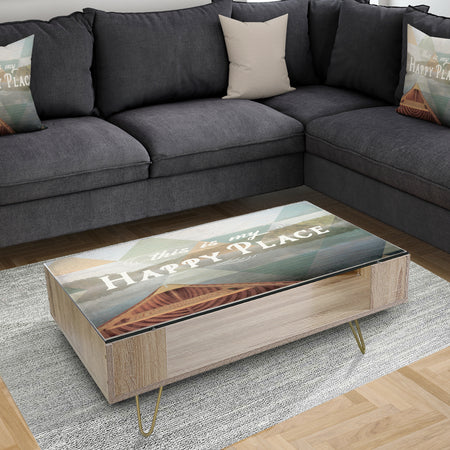 Lake House Happy Quote - Traditional Coffee Table