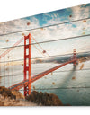 Golden Gate Bridge in San Francisco - Sea Bridge Print on Natural Pine Wood