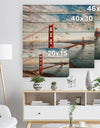 Golden Gate Bridge in San Francisco - Sea Bridge Print on Natural Pine Wood