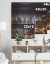 New York Times Square in Blue Light - Cityscape Print on Natural Pine Wood