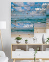 Serene Blue Tropical Beach - Seashore Print on Natural Pine Wood