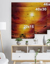 Exotic Wood Pier under Yellow Sun - Sea Bridge Print on Natural Pine Wood