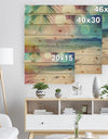 Colorful Serenity Tropical Beach - Seashore Print on Natural Pine Wood