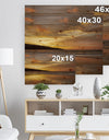 Amazing Beach with Beautiful Breaking Waves - Modern Beach Print on Natural Pine Wood