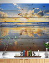 Blue Sky and Clouds Mirrored in Sea - Seashore Print on Natural Pine Wood