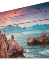 Sunrise on Barbor Milazzo Panorama - Landscape Print on Natural Pine Wood