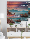 Sunrise on Barbor Milazzo Panorama - Landscape Print on Natural Pine Wood