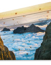 Gran Canaria Sunset over Clouds - Seashore Print on Natural Pine Wood