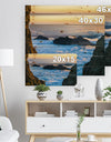 Gran Canaria Sunset over Clouds - Seashore Print on Natural Pine Wood