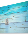 Old Spanish Windmill in Blue Lagoon - Seashore Print on Natural Pine Wood