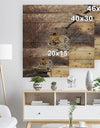 Leopard Sitting on Tree Trunk - African Print on Natural Pine Wood