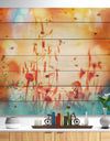 Beautiful Little Summer Flowers View - Floral Print on Natural Pine Wood