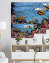 Coral Colony on Reef Egypt - Animal Print on Natural Pine Wood