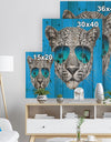 Leopard with Mirror Sunglasses - Animal Print on Natural Pine Wood