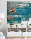 Large Hawksbill Sea Turtle - Abstract Print on Natural Pine Wood