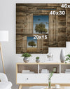Window Open To Solitary Tree - Farmhouse Print on Natural Pine Wood
