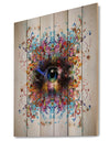 Magic Eye with Flowers - Animal Print on Natural Pine Wood