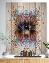 Magic Eye with Flowers - Animal Print on Natural Pine Wood