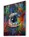 Magic Eye over Abstract Design - Abstract Print on Natural Pine Wood