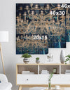 Blue Vintage Crystal Chandelier - Modern Print on Natural Pine Wood