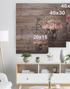Ranunculus Flowers on Bicycle - Floral Print on Natural Pine Wood
