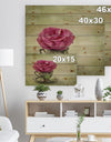 Red Rose in Cup and Saucer - Floral Farmhouse Print on Natural Pine Wood