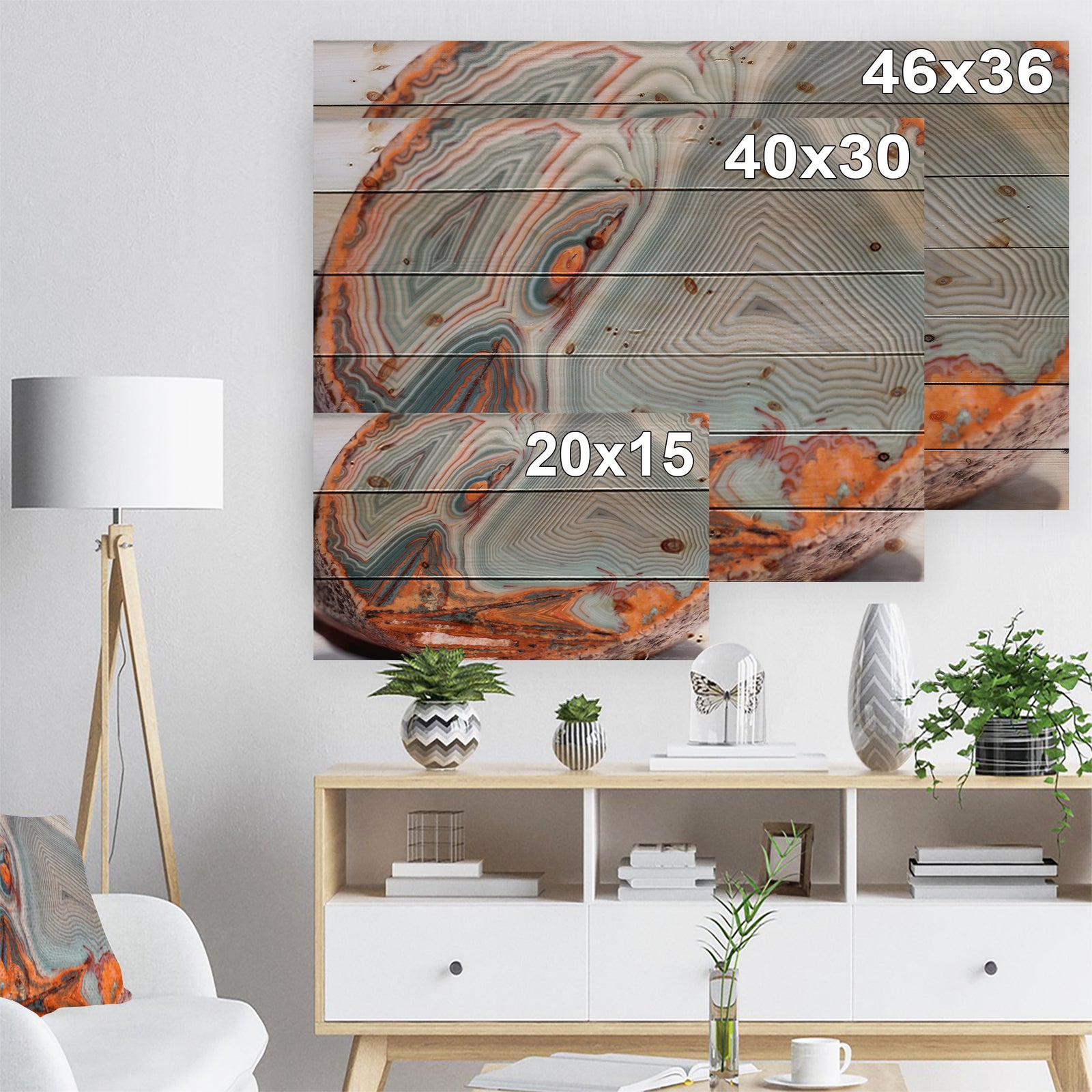 Beautiful Lake Superior Agate - Abstract Print on Natural Pine Wood