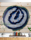 Slice of Beautiful Blue Agate - Abstract Print on Natural Pine Wood Print