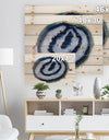 Slice of Beautiful Blue Agate - Abstract Print on Natural Pine Wood Print