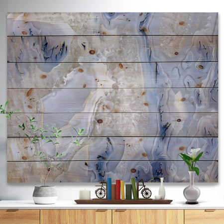 Agate Stone Background - Abstract Print on Natural Pine Wood