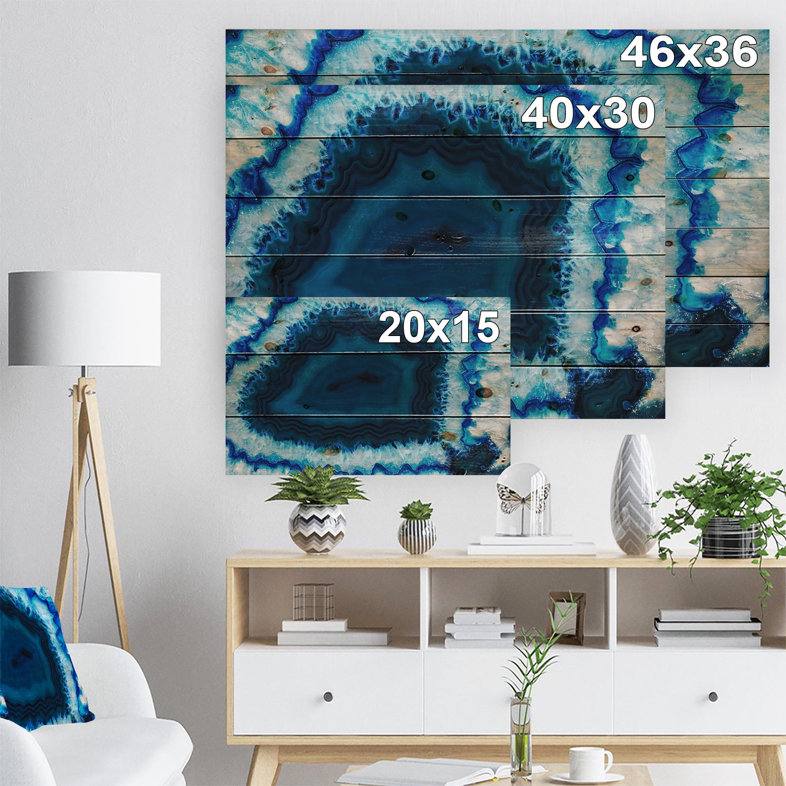 Brazilian Thunder Egg - Abstract Print on Natural Pine Wood Print