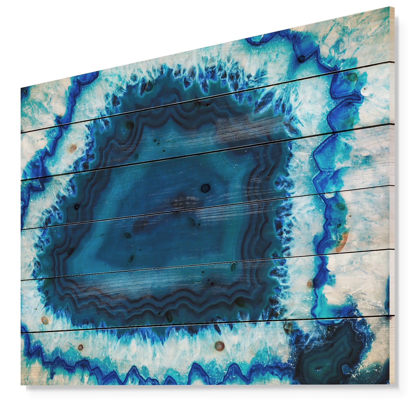 Brazilian Thunder Egg - Abstract Print on Natural Pine Wood Print