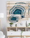 Blue Agate Crystal - Abstract Print on Natural Pine Wood