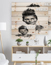 Double Exposure Woman With Hair - Portrait Print on Natural Pine Wood