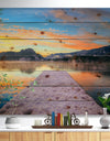 Bled With Lake in Winter Slovenia - Bridge Print on Natural Pine Wood