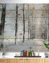 Beautiful Winter Forest Lane Photo - Forest Print on Natural Pine Wood