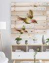 Nice Flight of Lovely Green Bird - Animal Print on Natural Pine Wood