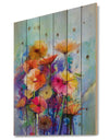 Abstract Floral Watercolor Painting - Floral Print on Natural Pine Wood