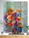 Abstract Floral Watercolor Painting - Floral Print on Natural Pine Wood