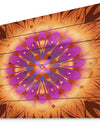 Floral Infinity Design in Orange - Floral Print on Natural Pine Wood