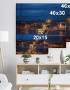 Illuminated Cain Bridge Budapest - Cityscape Print on Natural Pine Wood