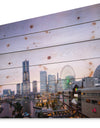 Minato Mirai Yokohama at Twilight - Cityscape Print on Natural Pine Wood