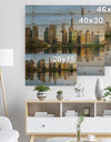 Shanghai Huangpu River at Sunset - Cityscape Print on Natural Pine Wood