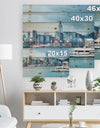 Hong Kong City at Night - Cityscape Print on Natural Pine Wood
