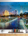 China Hangzhou Skyscrapers - Cityscape Print on Natural Pine Wood